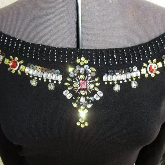 WHBM Jewel Bling Boatneck Dressy Sweater S - Picture 6 of 7